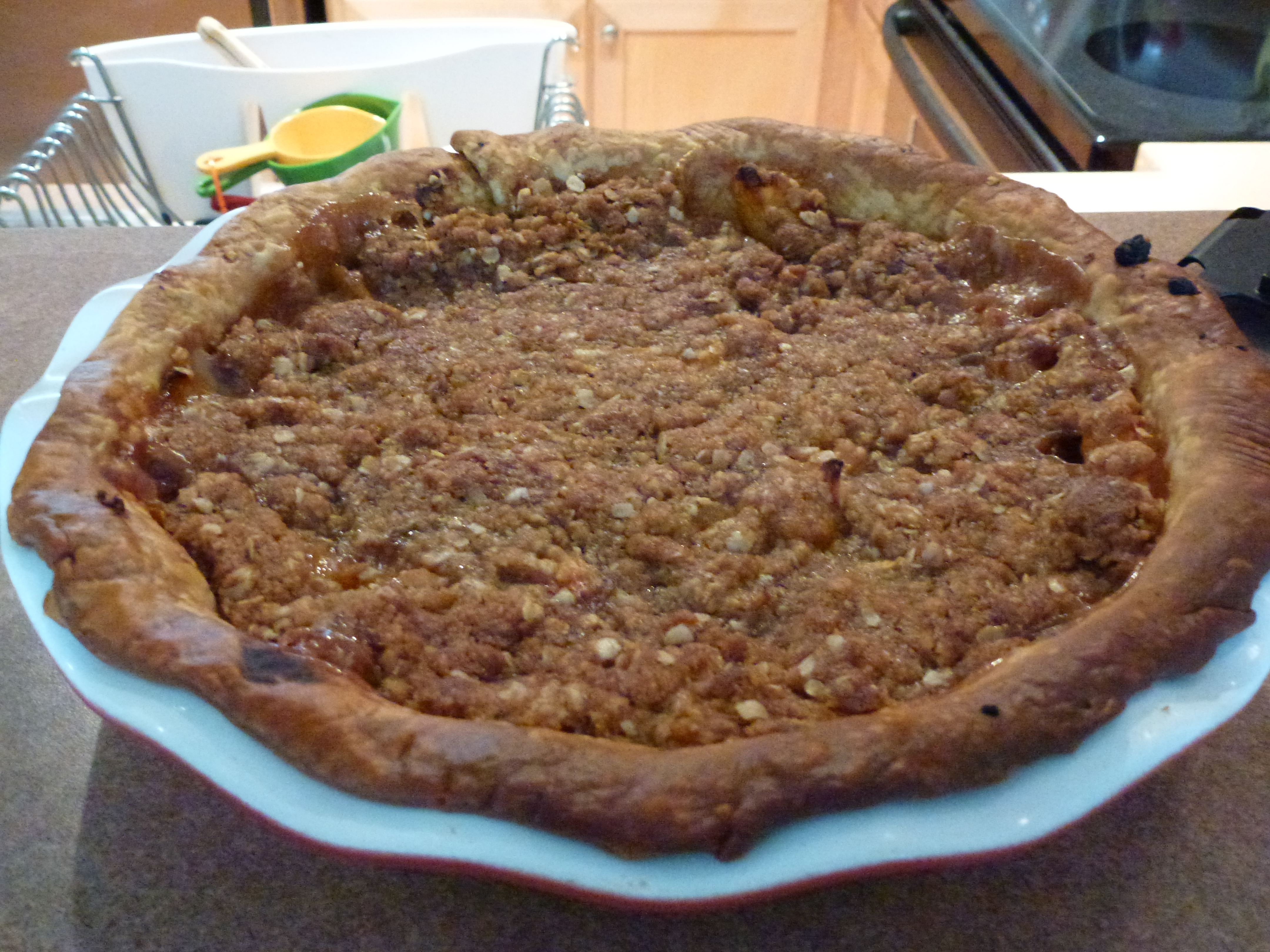 Not fish pie. Peach pie I made from Washington peaches.