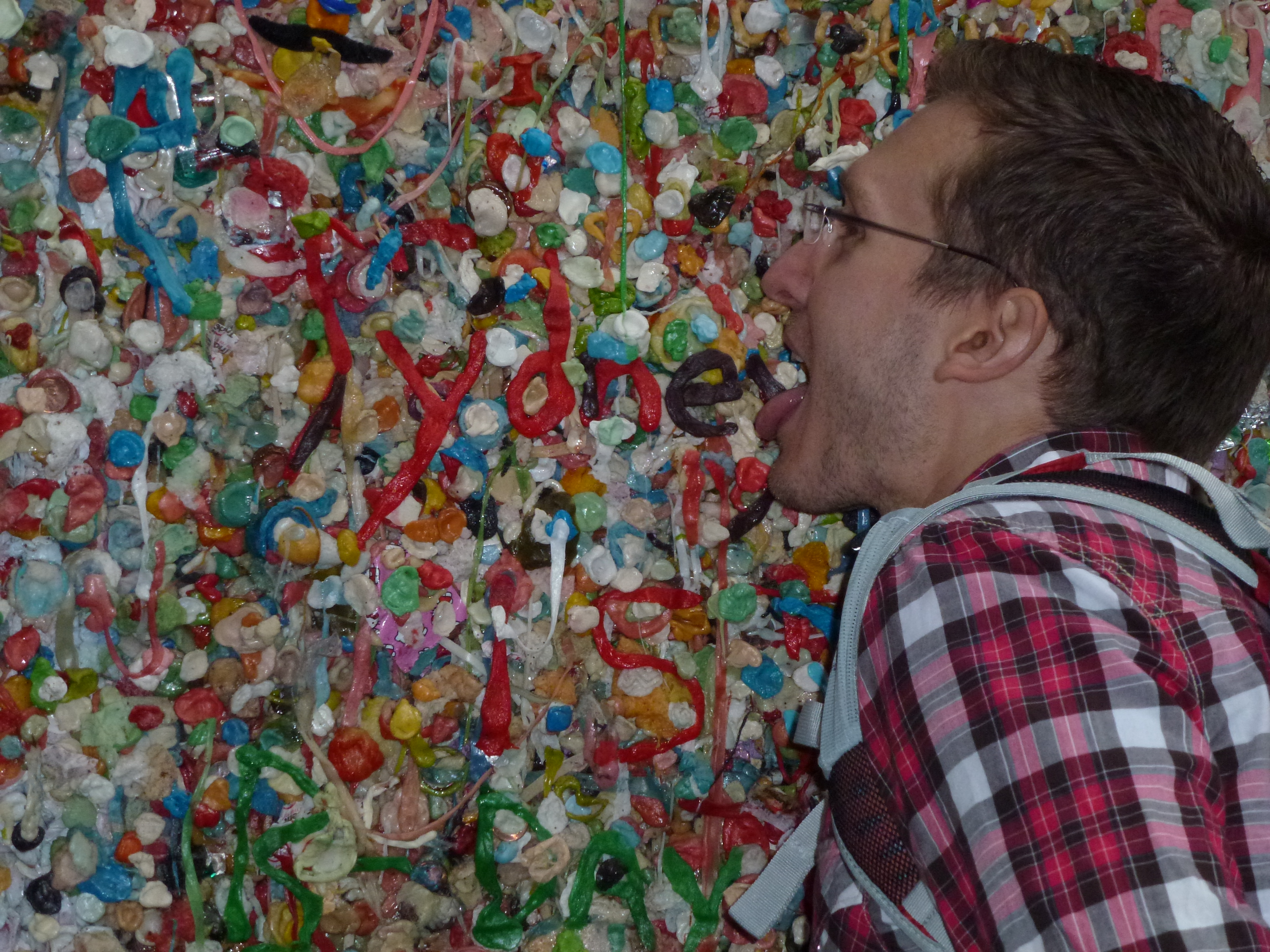 Gum wall. That picture is disgusting, gross.